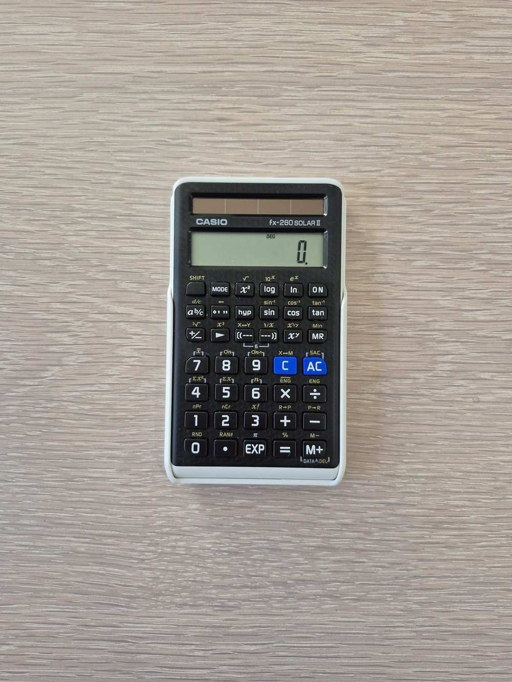 Casio Scientific Calculator in Black, White and Blue